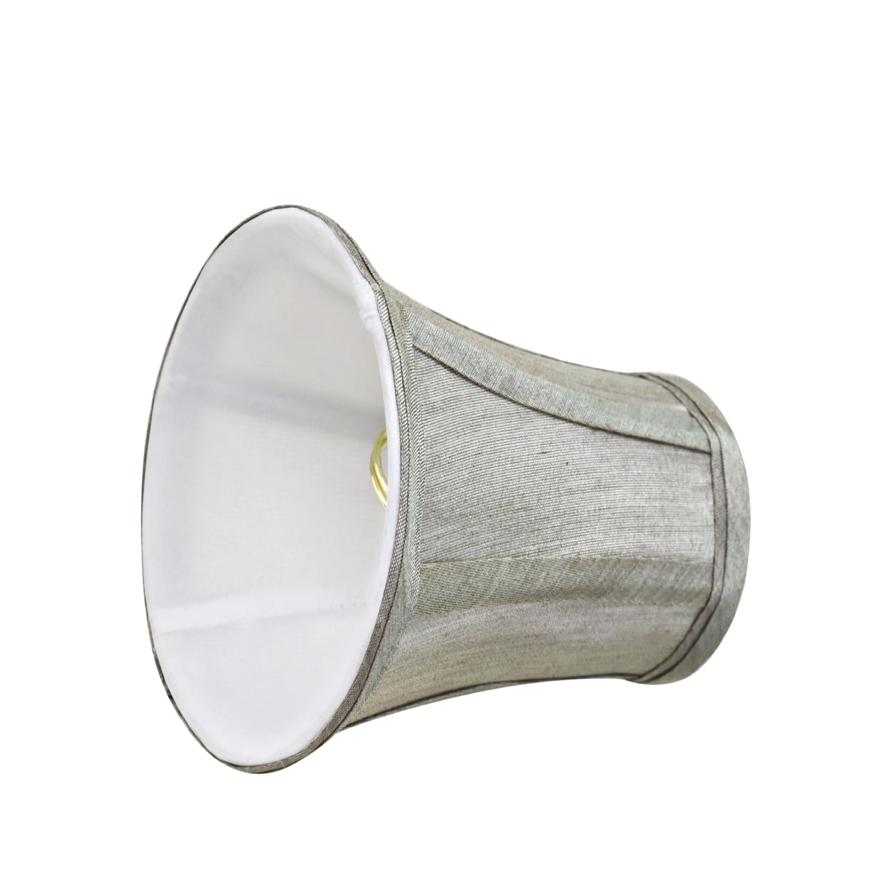 # 30246-X Small Bell Shape Chandelier Clip-On Lamp Shade Set of 2, 5, 6,and 9, Transitional Design in Silver Grey, 4" bottom width (2 1/2" x 4" x 5" )