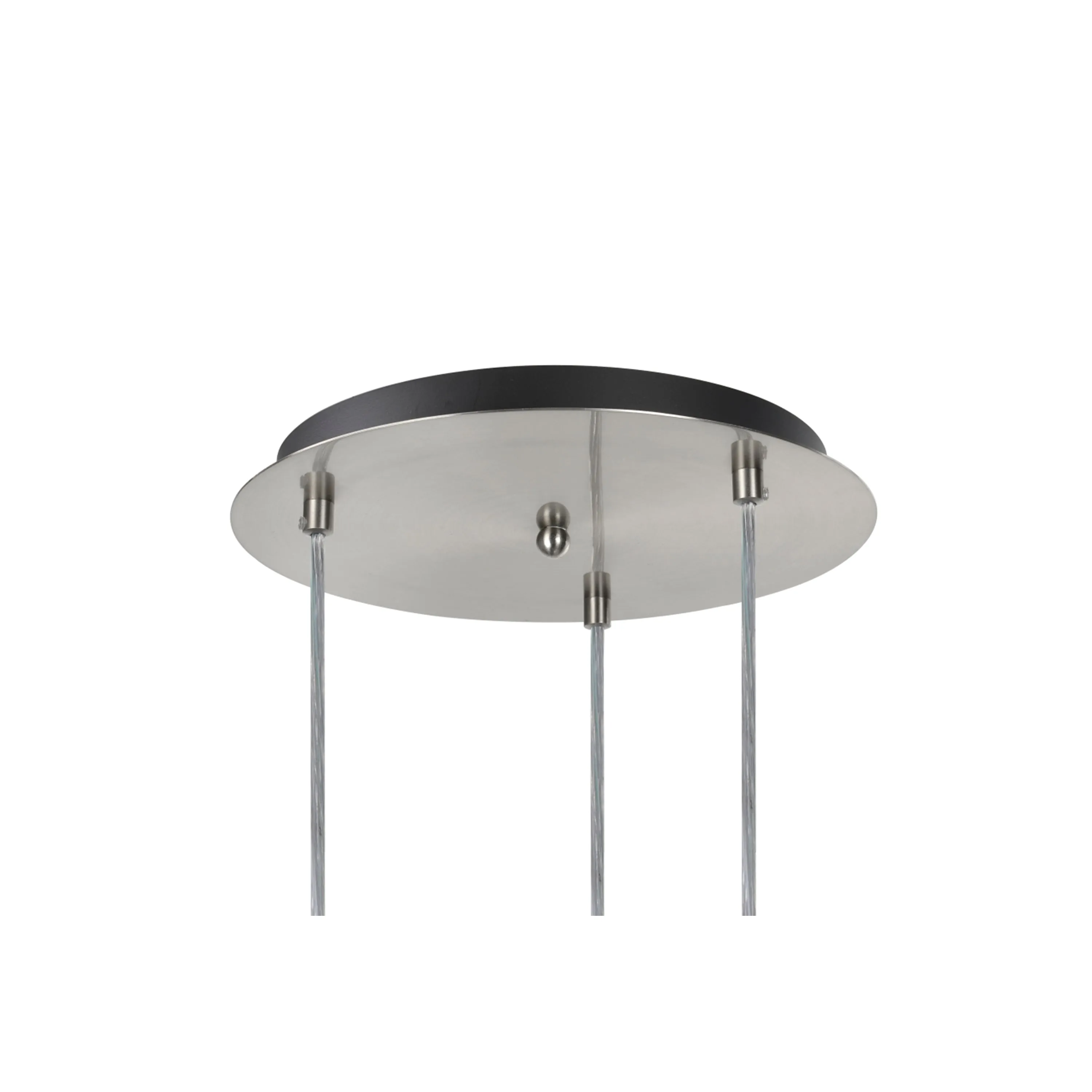 # 61032 Adjustable LED Three-Light Hanging Pendant Ceiling Light, Contemporary Design in Brushed Nickel Finish, Glass Shade, 11" Wide