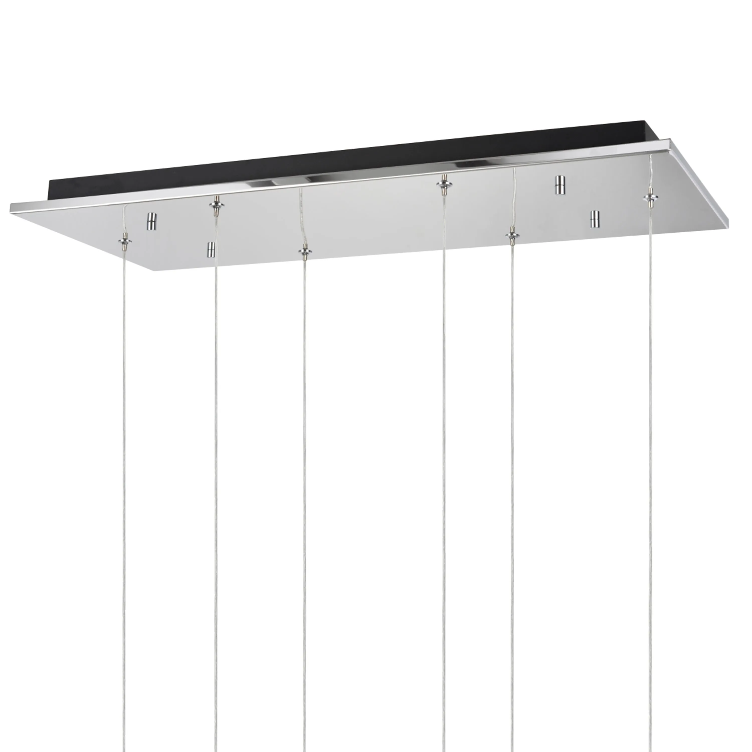 # 61064-1 Adjustable LED Six-Light Hanging Pendant Ceiling Light, Contemporary Design in Chrome Finish, Glass Shade,10 1/4" Wide