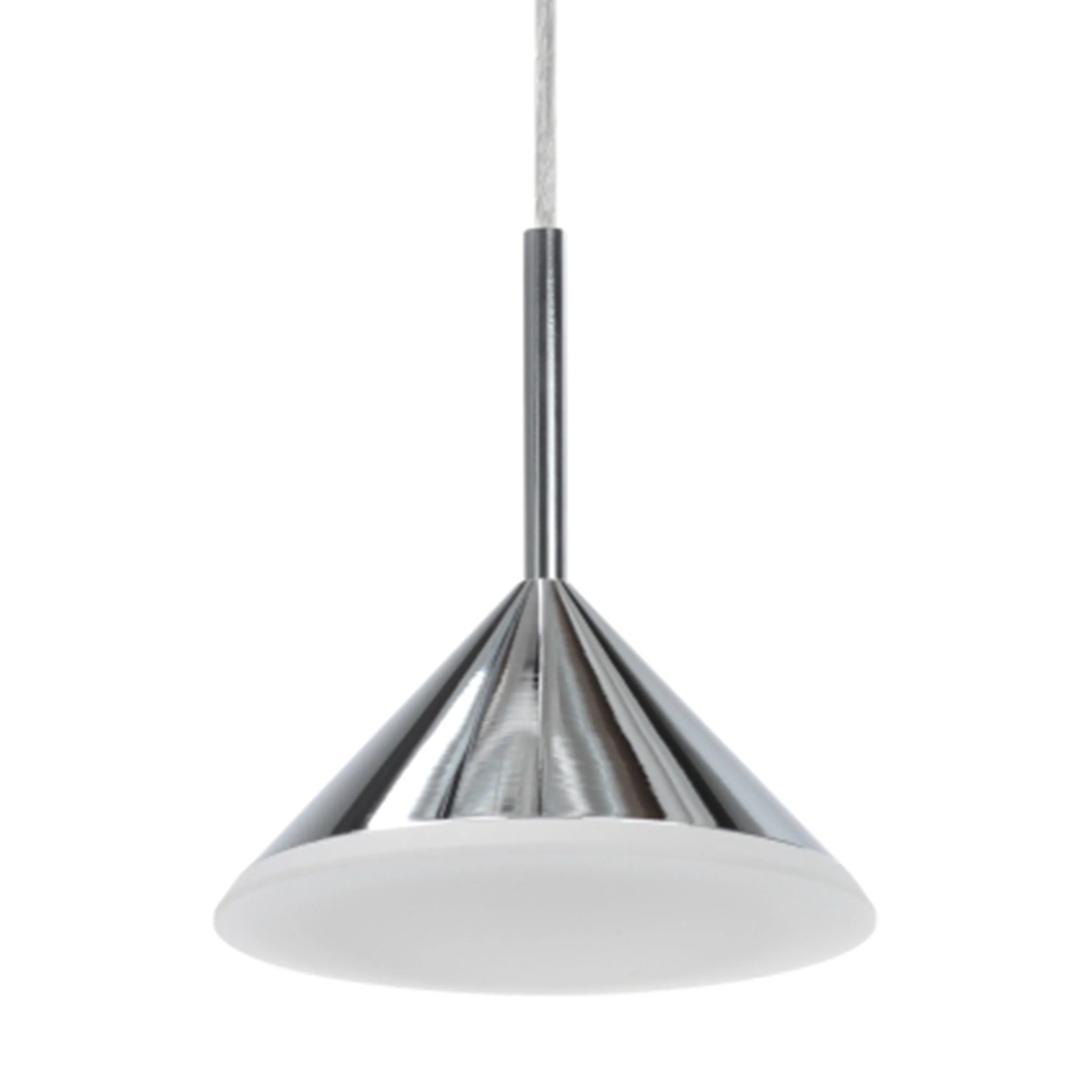 # 61064-1 Adjustable LED Six-Light Hanging Pendant Ceiling Light, Contemporary Design in Chrome Finish, Glass Shade,10 1/4" Wide