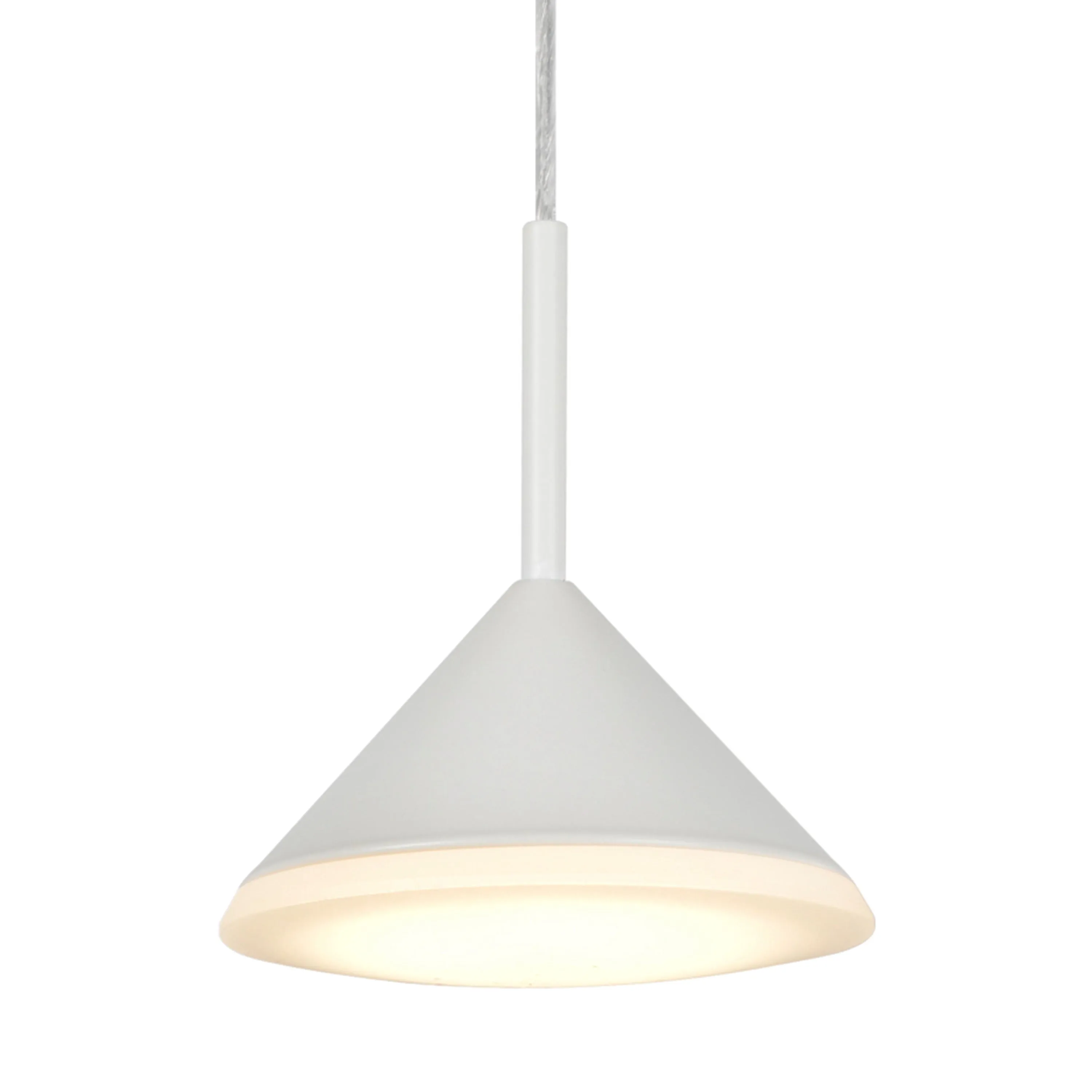 # 61064-2 Adjustable LED Six-Light Hanging Pendant Ceiling Light, Contemporary Design in White Finish, Glass Shade, 10 1/4" Wide