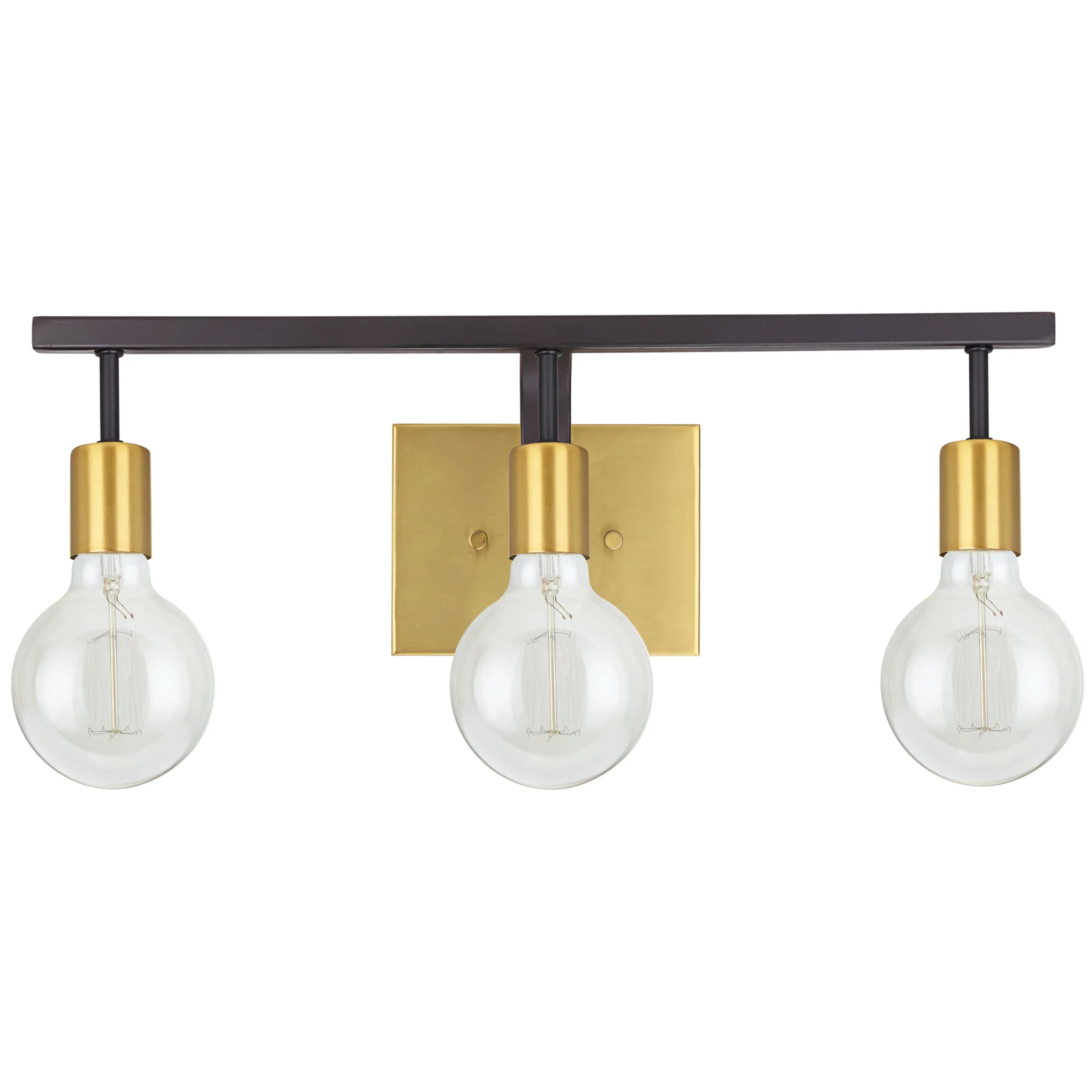 # 62176 Three-Light Metal Bathroom Vanity Wall Light Fixture, 19-1/2" Wide, Transitional Design in Bronze