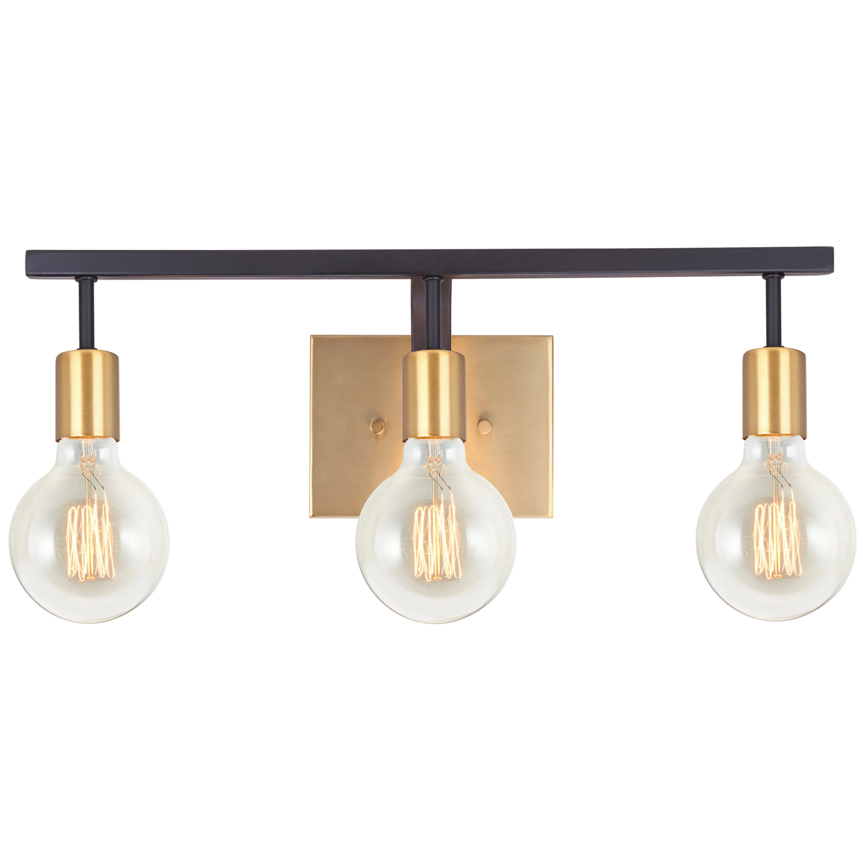 # 62176 Three-Light Metal Bathroom Vanity Wall Light Fixture, 19-1/2" Wide, Transitional Design in Bronze