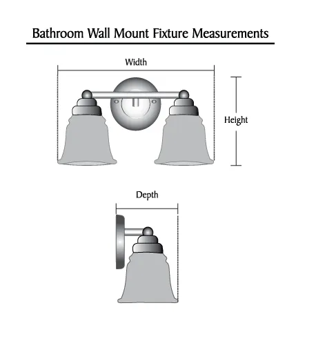 # 62195 Two-Light Metal Bathroom Vanity Wall Light Fixture, 14-1/4" Wide, Transitional Design in Brushed Nickel