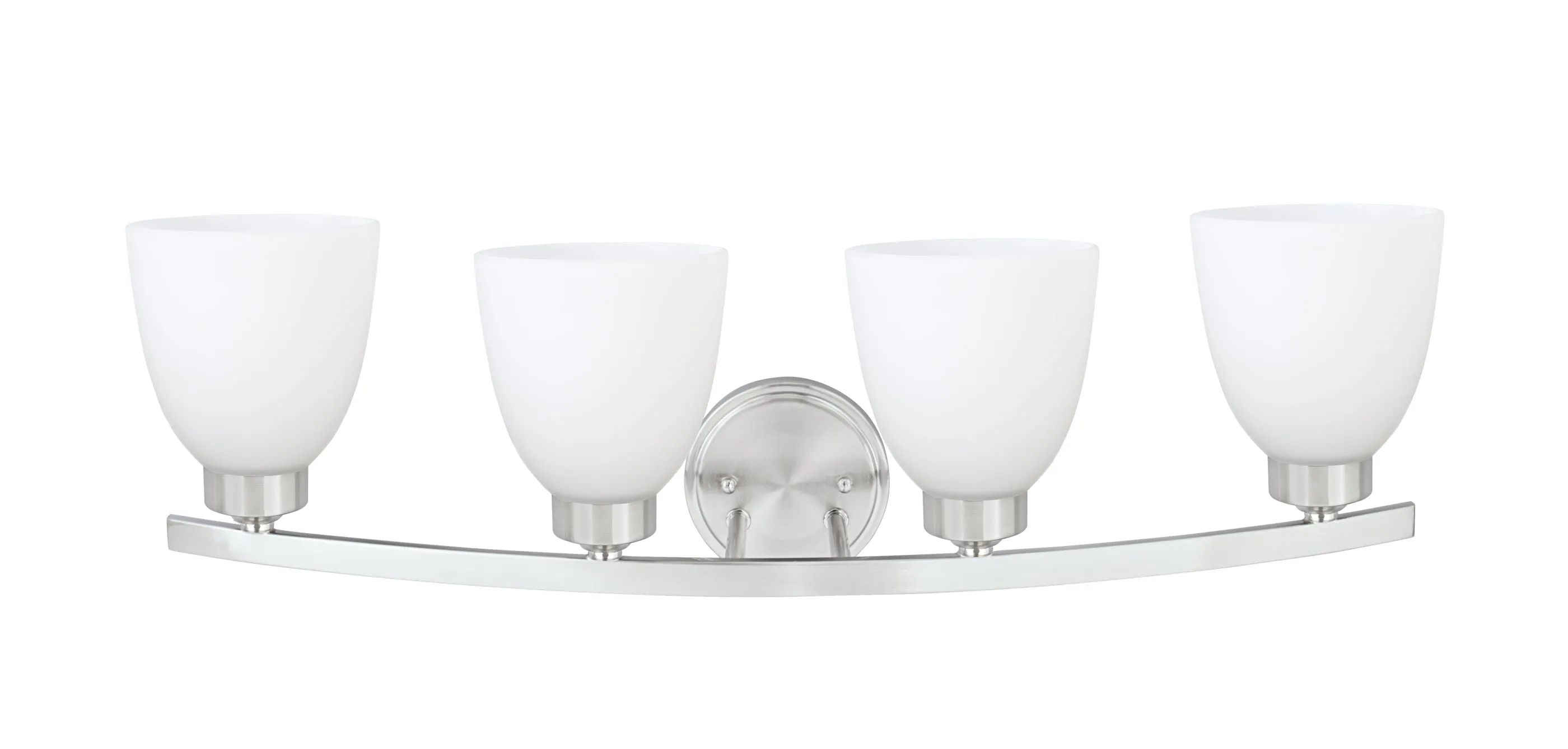 # 62205-1 Four-Light Metal Bathroom Vanity Wall Light Fixture, 28-3/4" Wide, Transitional Design in Satin Nickel