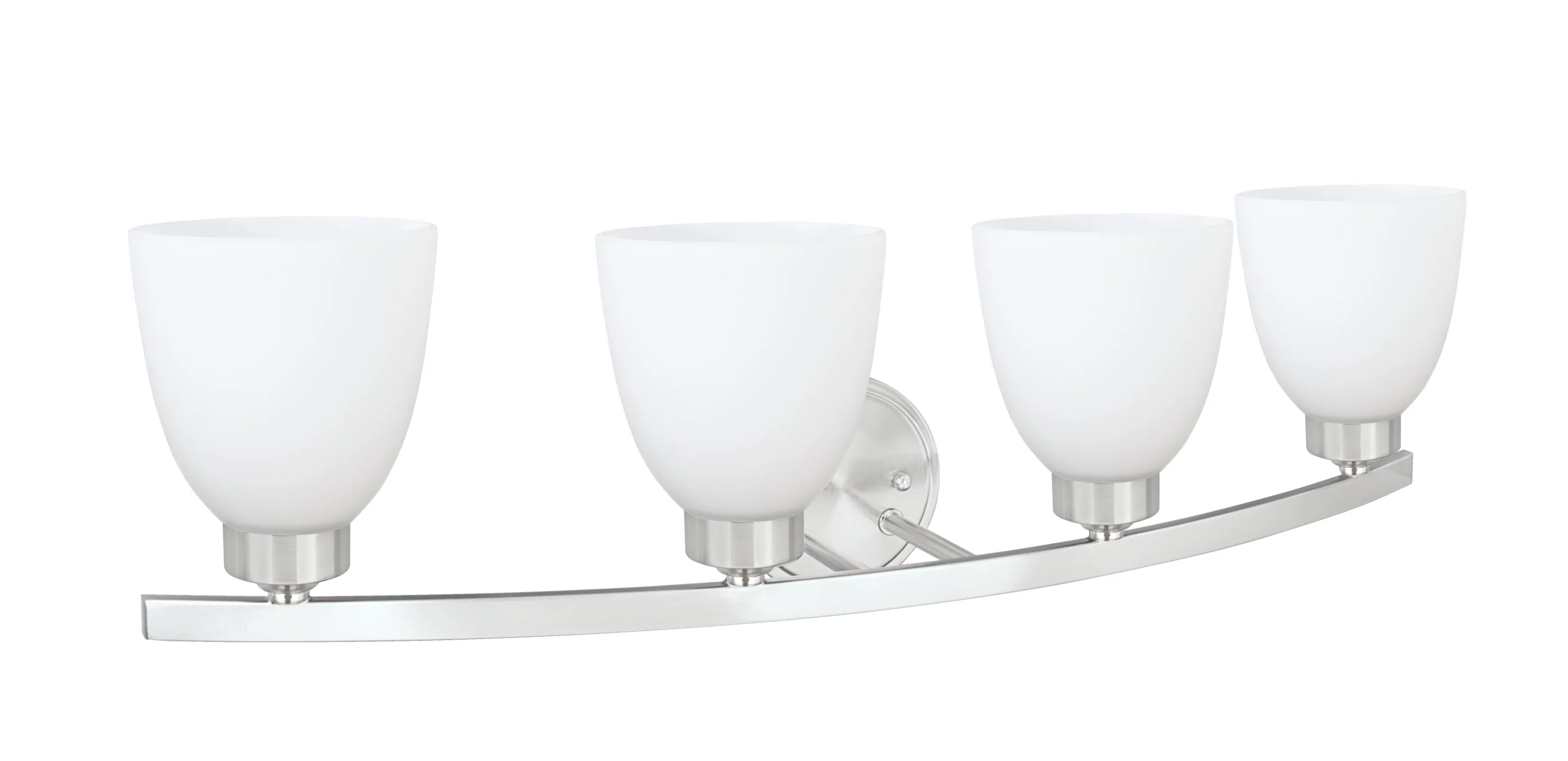 # 62205-1 Four-Light Metal Bathroom Vanity Wall Light Fixture, 28-3/4" Wide, Transitional Design in Satin Nickel