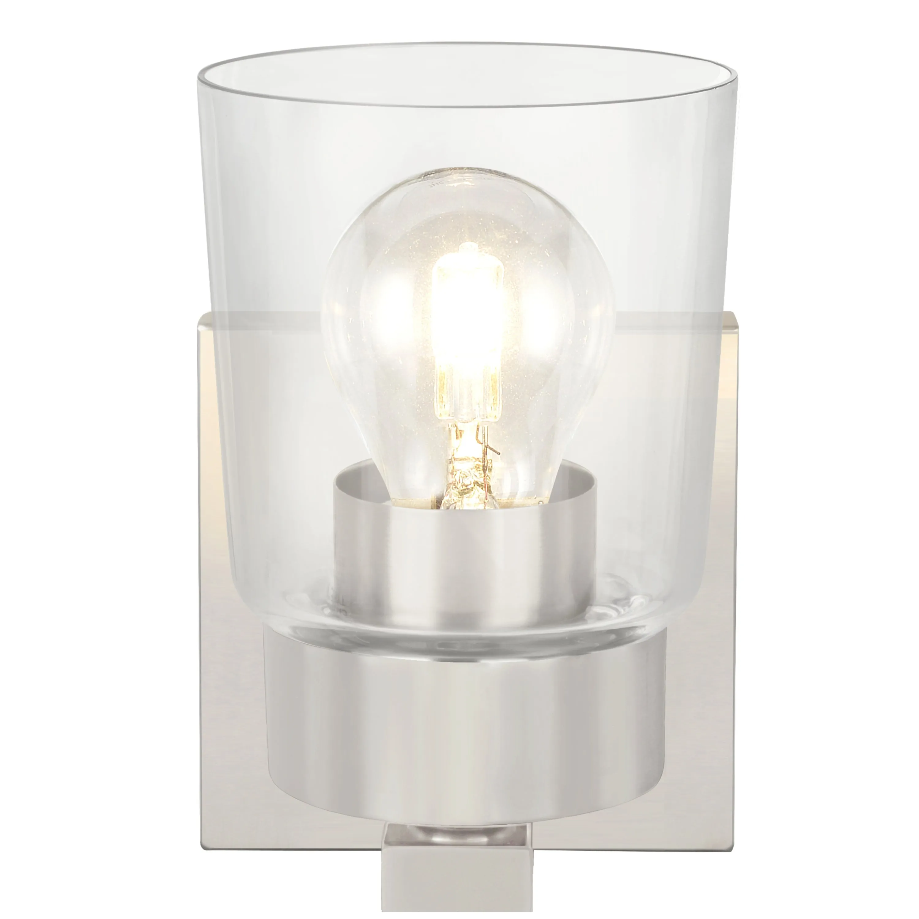 # 62242 One-Light Metal Bathroom Vanity Wall Light Fixture, 4-1/2" Wide, Transitional Design in Brushed Nickel