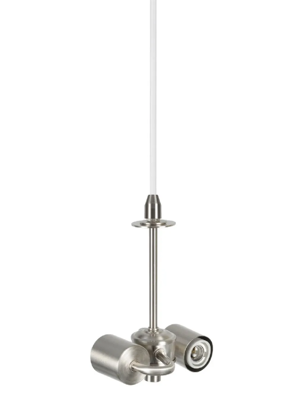 # 71163-11 Two-Light Hanging Pendant Ceiling Light with Transitional Drum Fabric Lamp Shade, White, 16" width