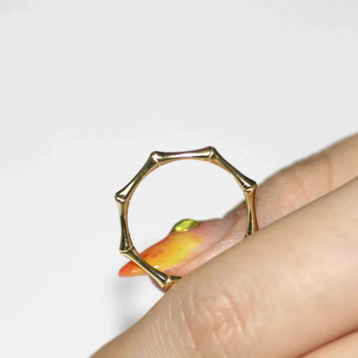 14k Gold bamboo Ring by VicStoneNYC Fine Jewelry