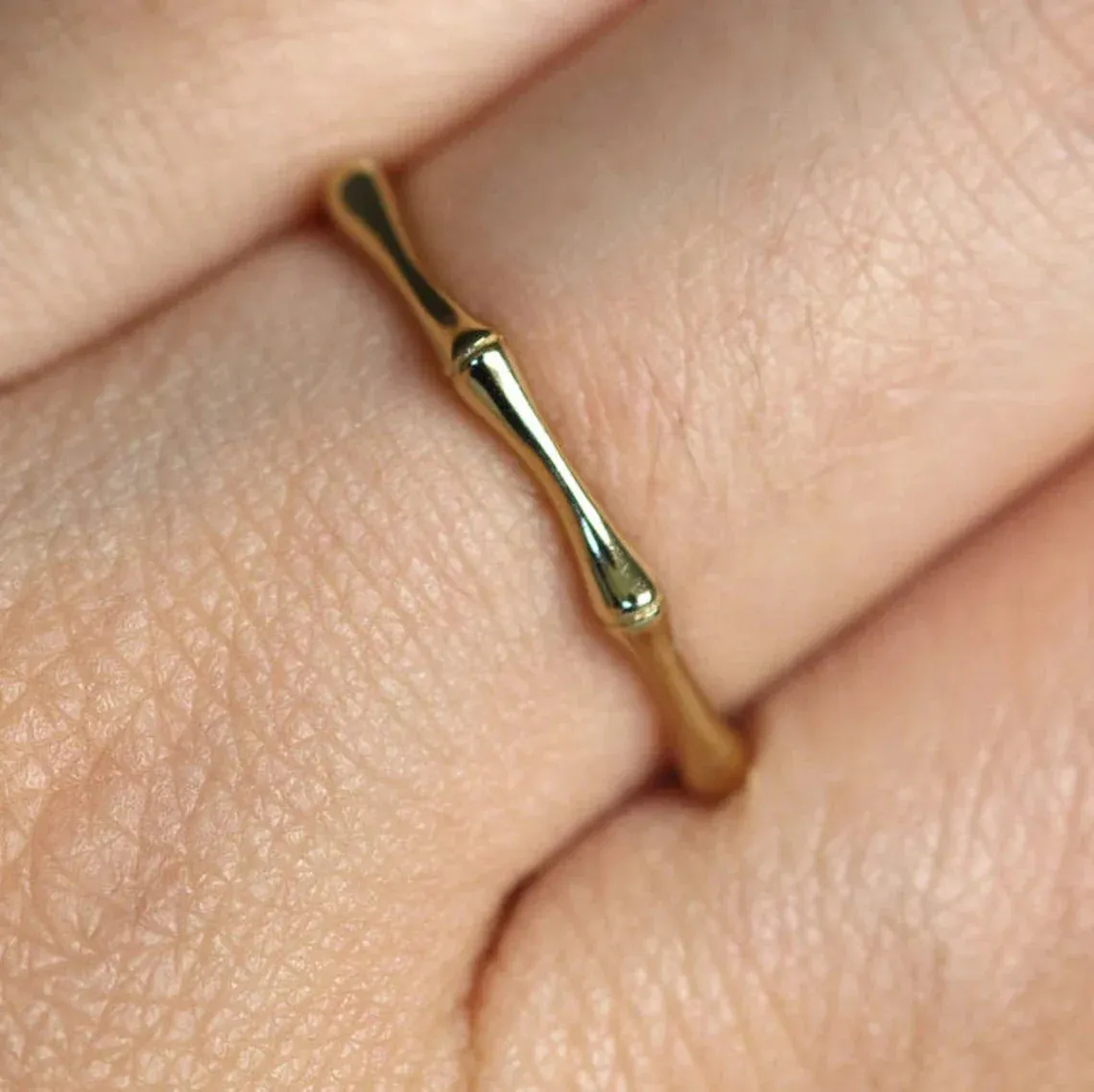 14k Gold bamboo Ring by VicStoneNYC Fine Jewelry