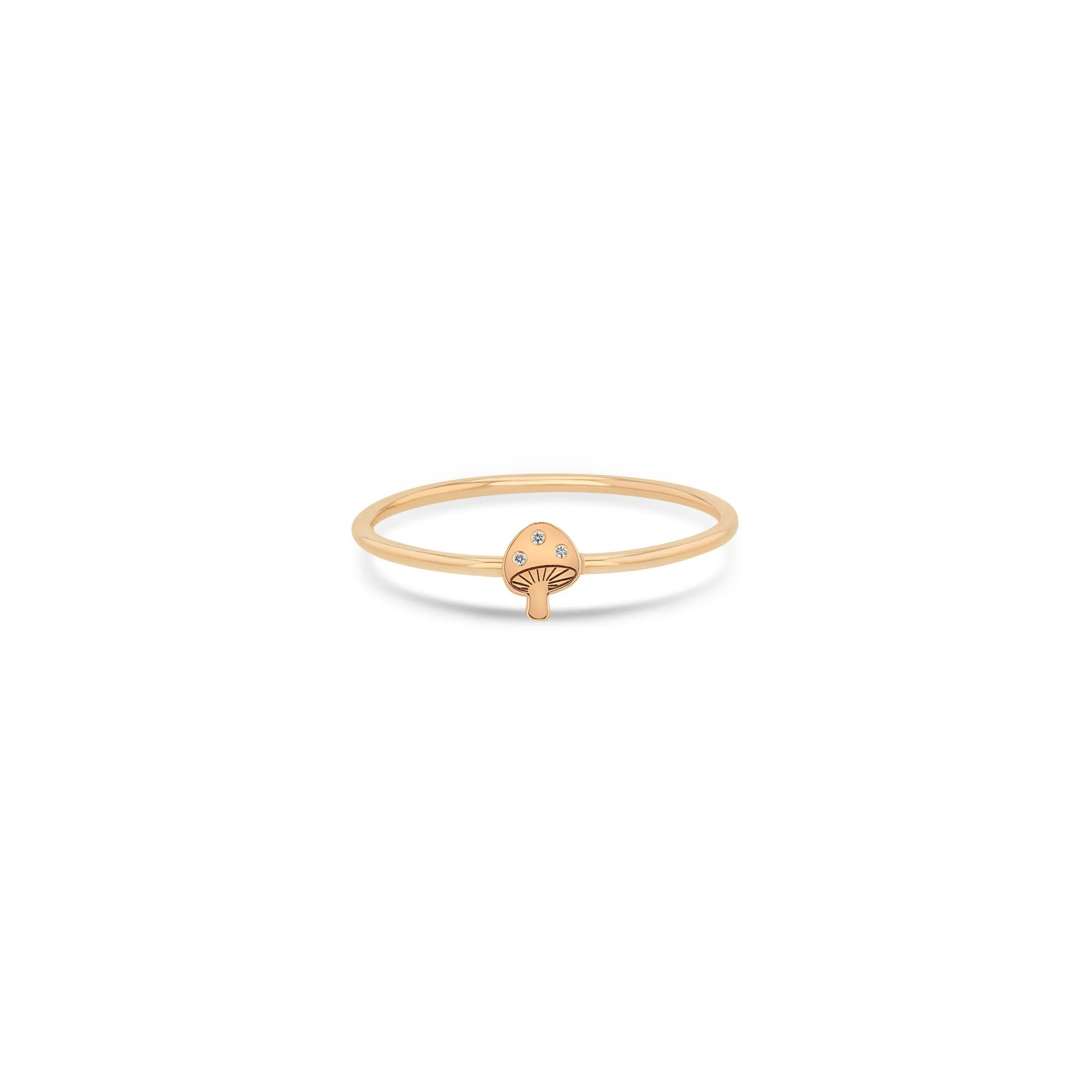 14k Itty Bitty Diamond Mushroom Ring
