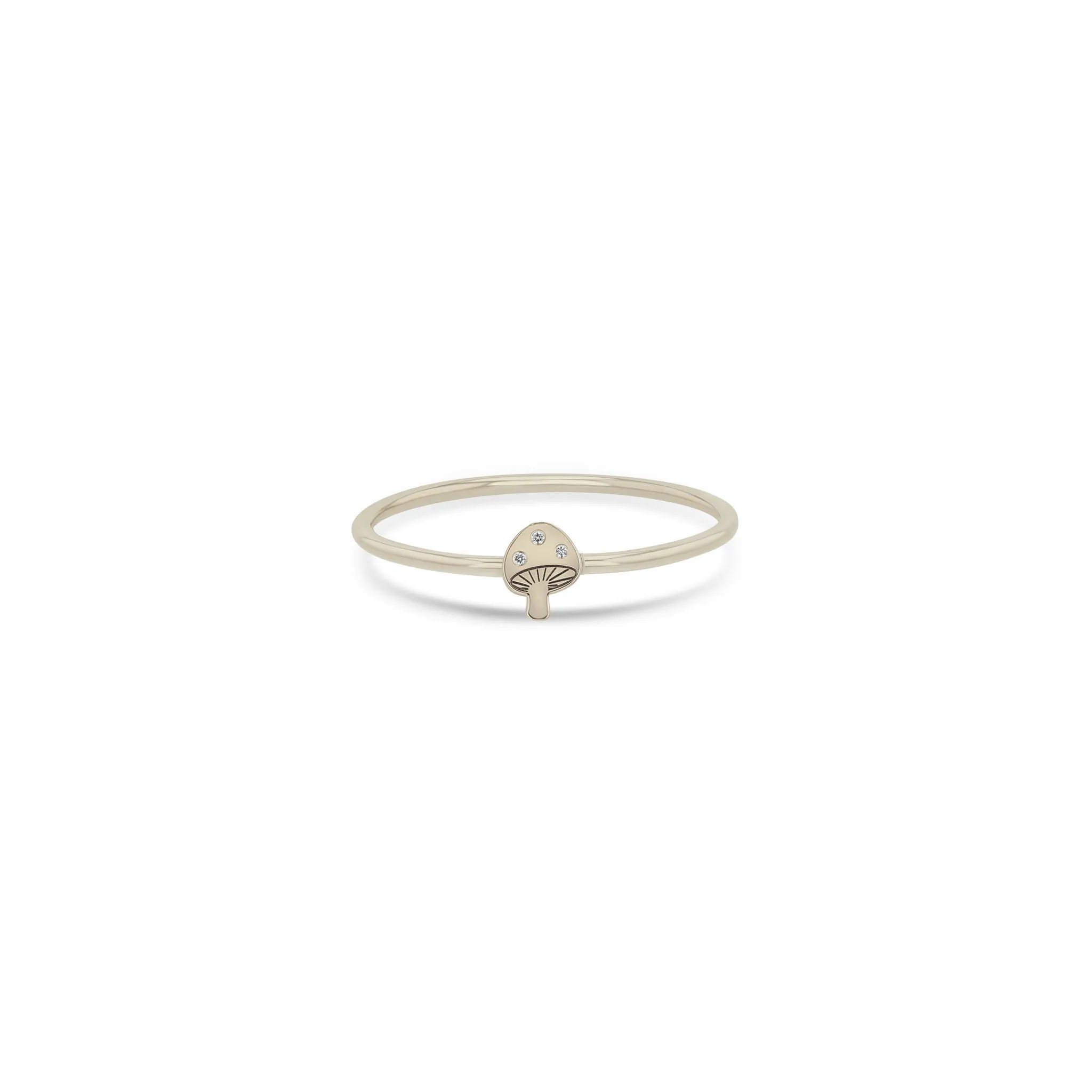 14k Itty Bitty Diamond Mushroom Ring