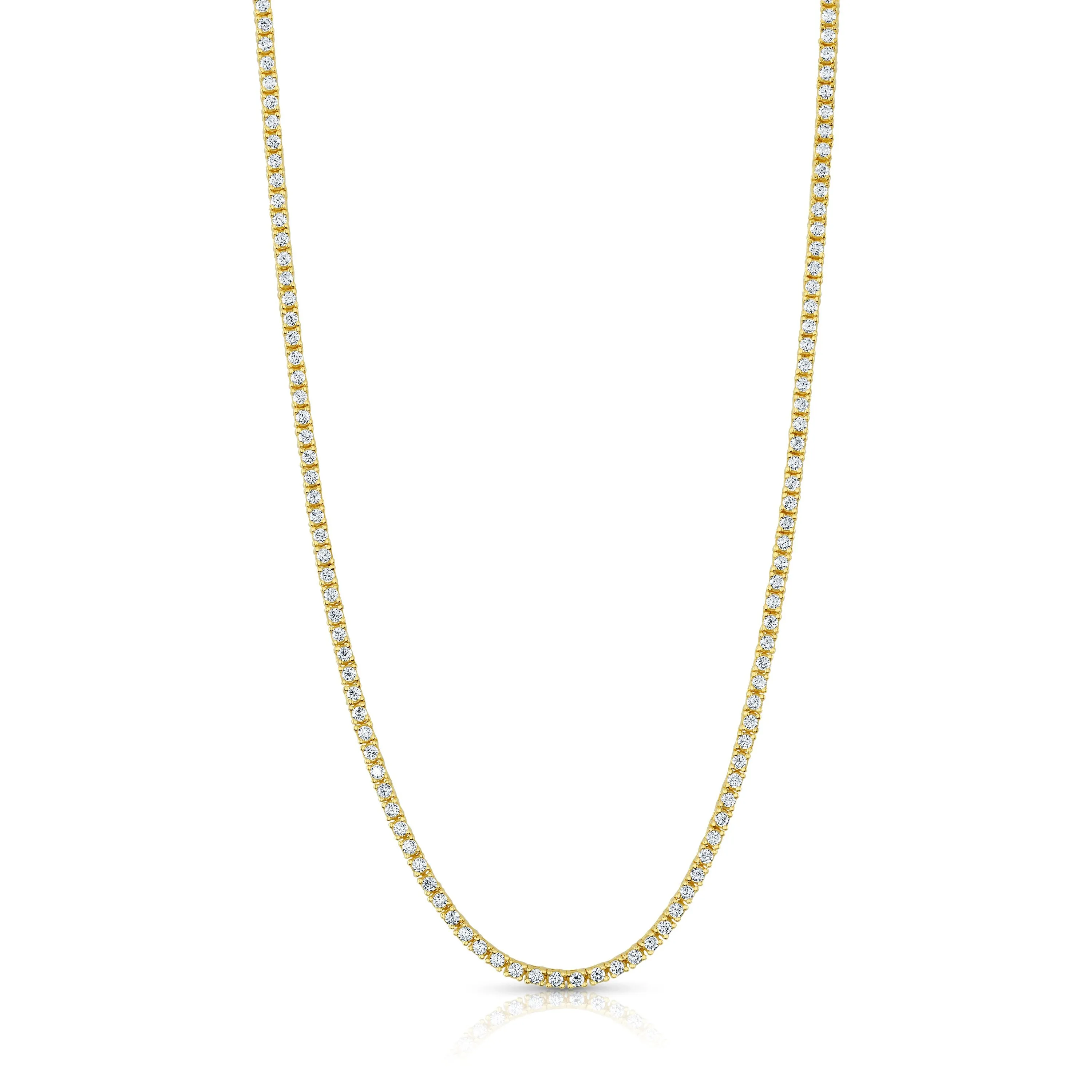 2MM TENNIS NECKLACE, GOLD