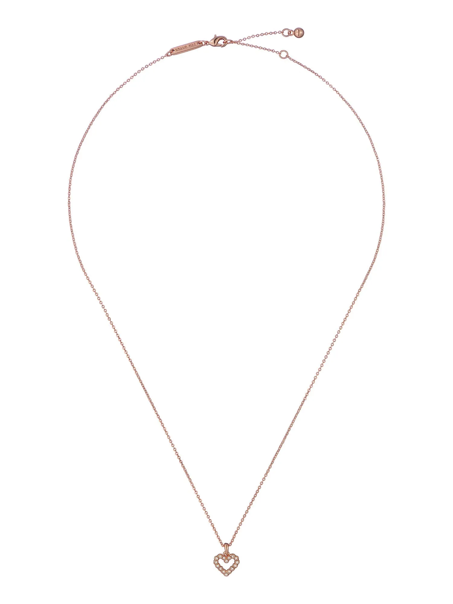 Amore Crystal Halo Heart Pendant Necklace Rosegd