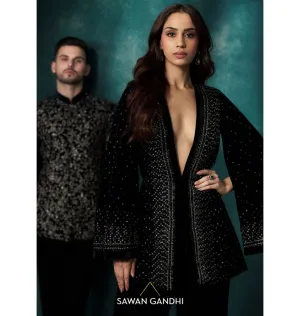 Black Abstract Work Co-Ord Set