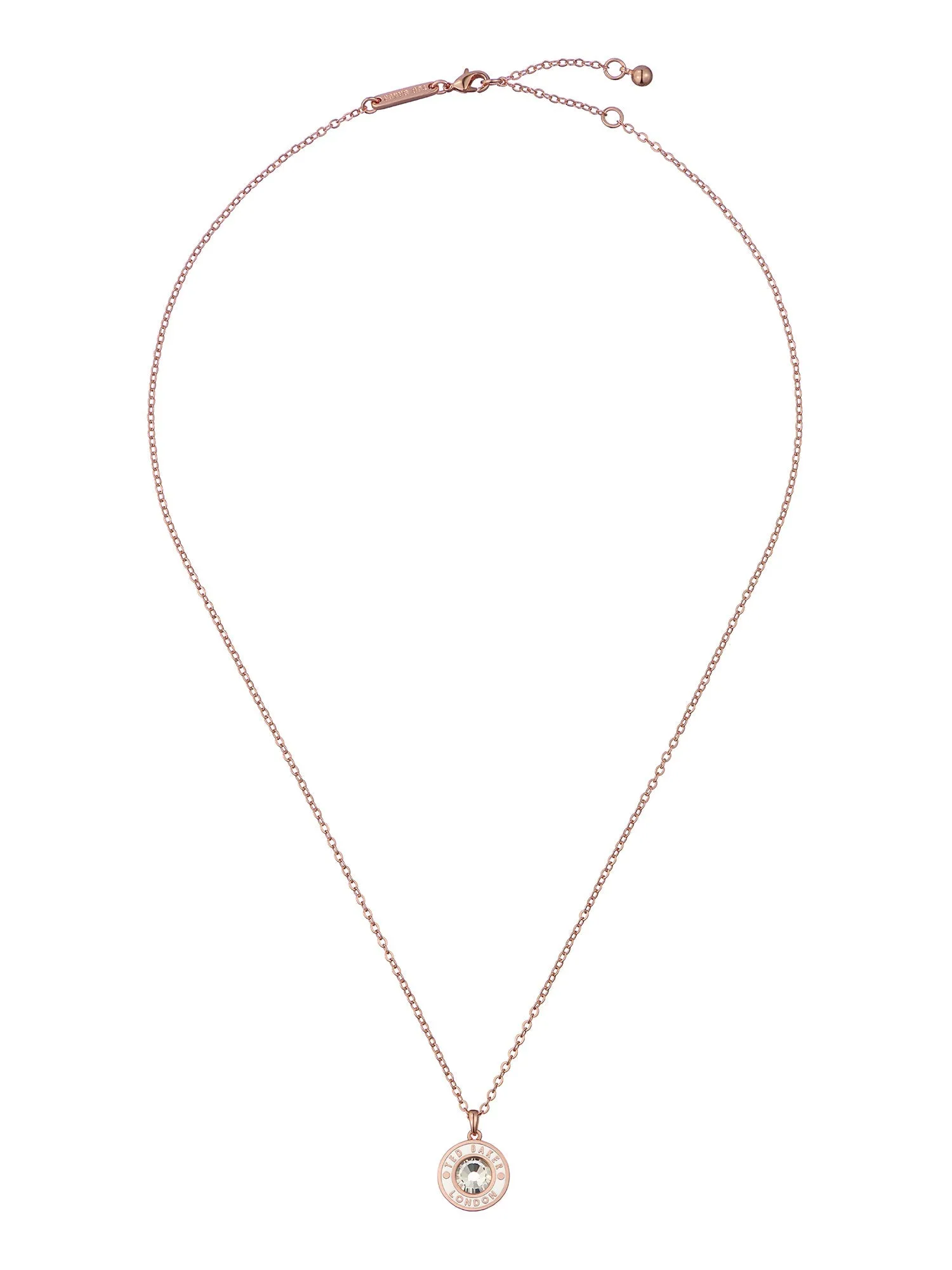 Cherlie Crystal Button Pendant Necklace Rosegd