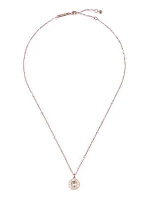 Cherlie Crystal Button Pendant Necklace Rosegd