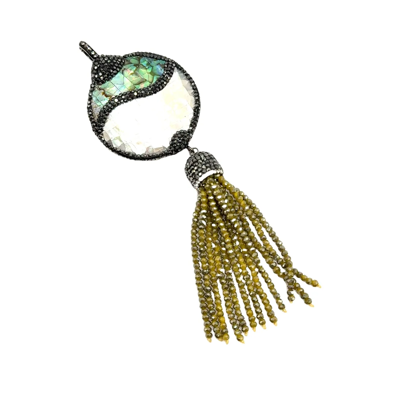 Clip on Gemstone Sterling Silver Pendant