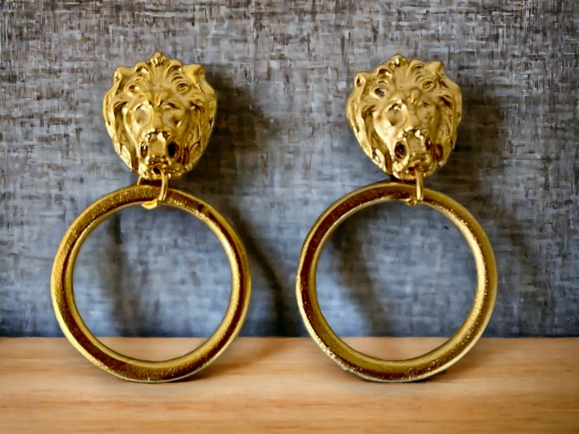 Gold Plated Pearl Hoop Earrings - Designer Handmade Geometric Unisex Jewelry