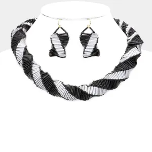 iLLASPARKZ Chunky Beads Abstract Spiral Necklace