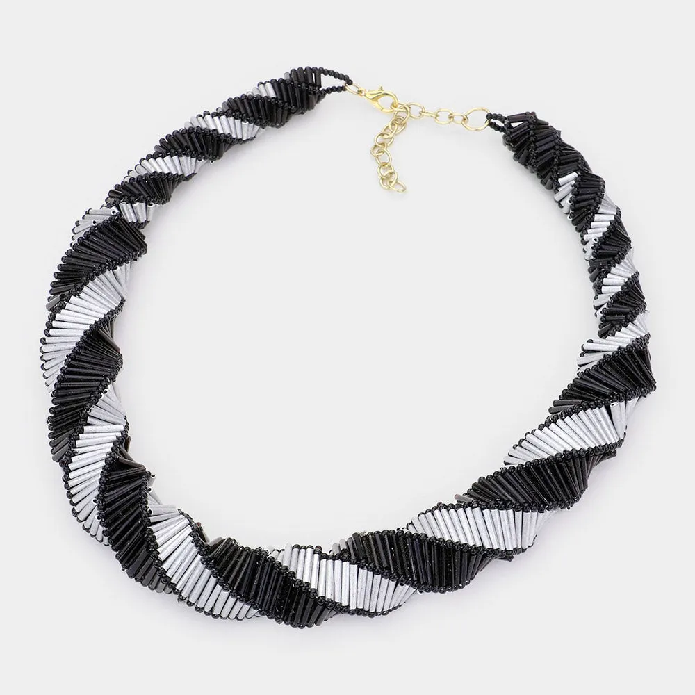 iLLASPARKZ Chunky Beads Abstract Spiral Necklace