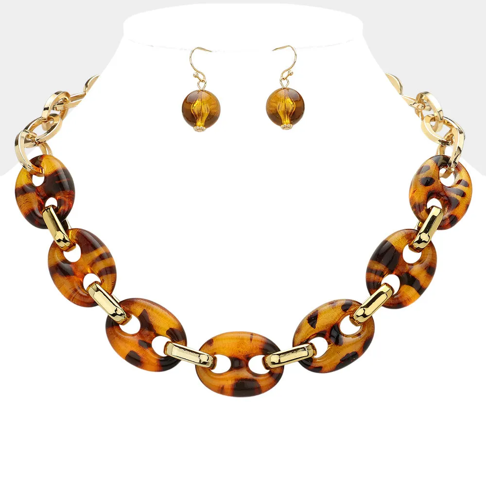 iLLASPARKZ Chunky Celluloid Acetate Mariner Link Necklace