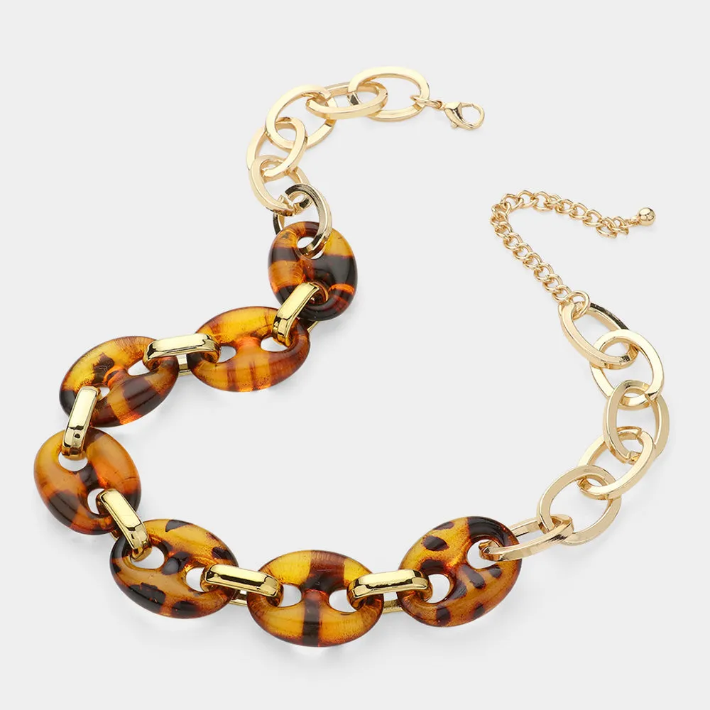 iLLASPARKZ Chunky Celluloid Acetate Mariner Link Necklace