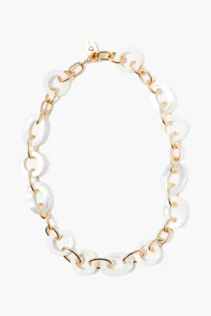 Mariner Chain Link Necklace White MOP