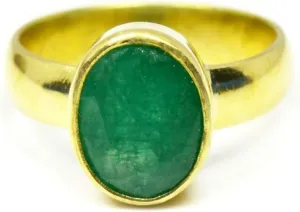 Natural Emerald Panchdhatu Ring for Women 7 Carat Oval Birthstone Size 5,6,7,8,9,10,11,12,13