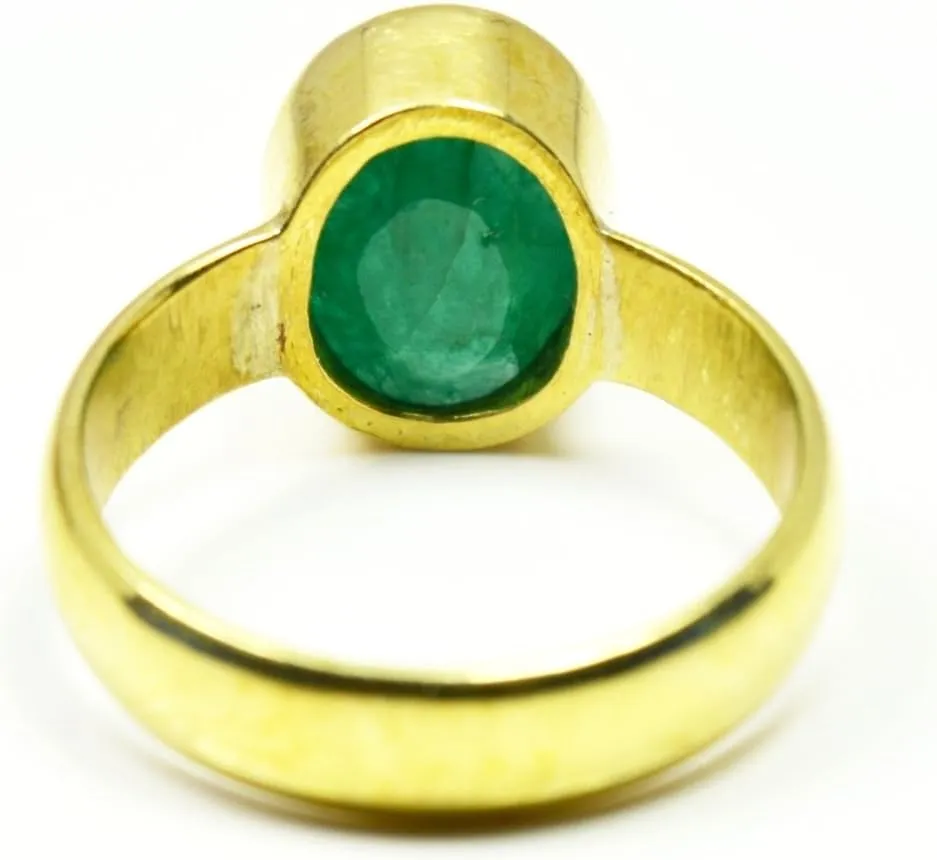 Natural Emerald Panchdhatu Ring for Women 7 Carat Oval Birthstone Size 5,6,7,8,9,10,11,12,13