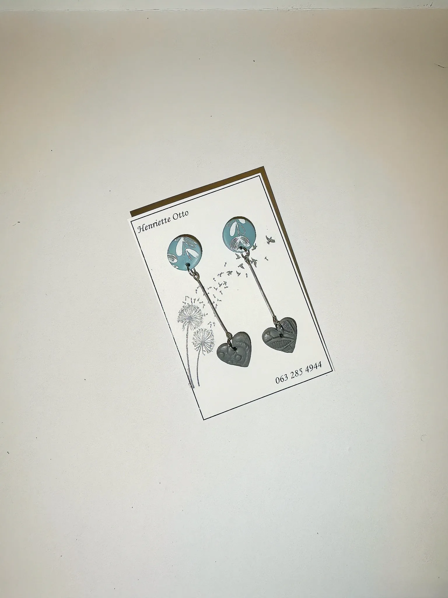 Otto Jewellery Teal & Grey Drop Heart Earrings