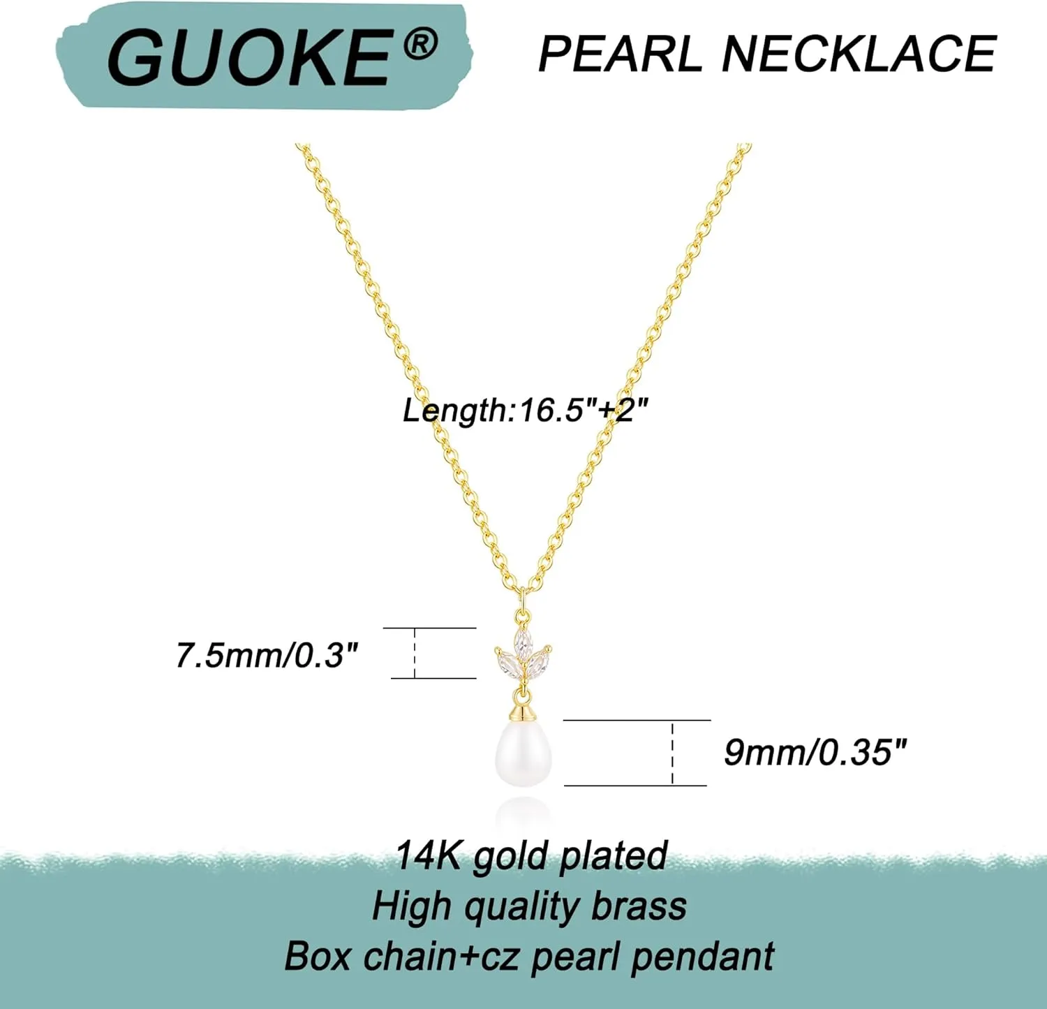 Pearl Necklaces for Women, 14k Gold Plated Dainty Pearl Necklace Simple Jewelry for Daily Wear