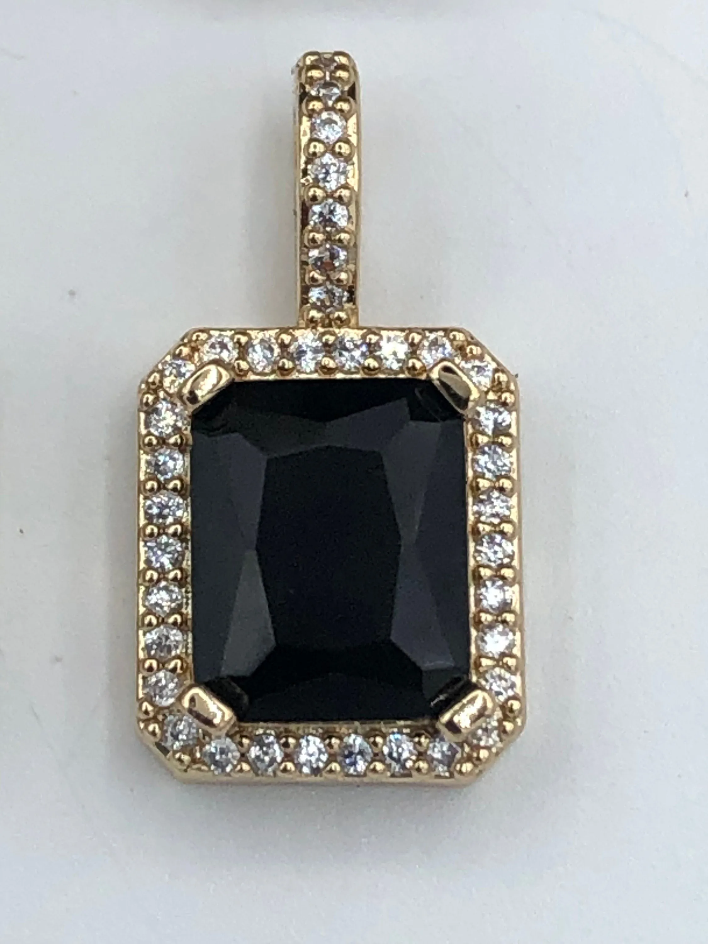Rectangle Solitaire CZ Emerald Cut Pendant Cubic Zirconia in Micro Pave Setting Large Diamond Cut Pendant 22mm x 11mm x6mm 6 color Fast Ship