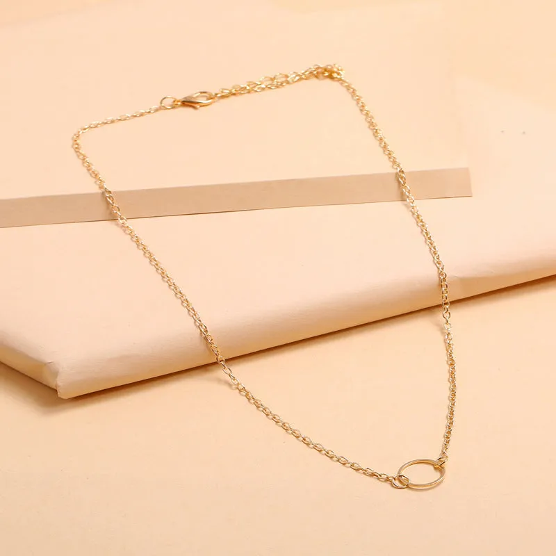 Small Circle Pendant Clavicle Chain