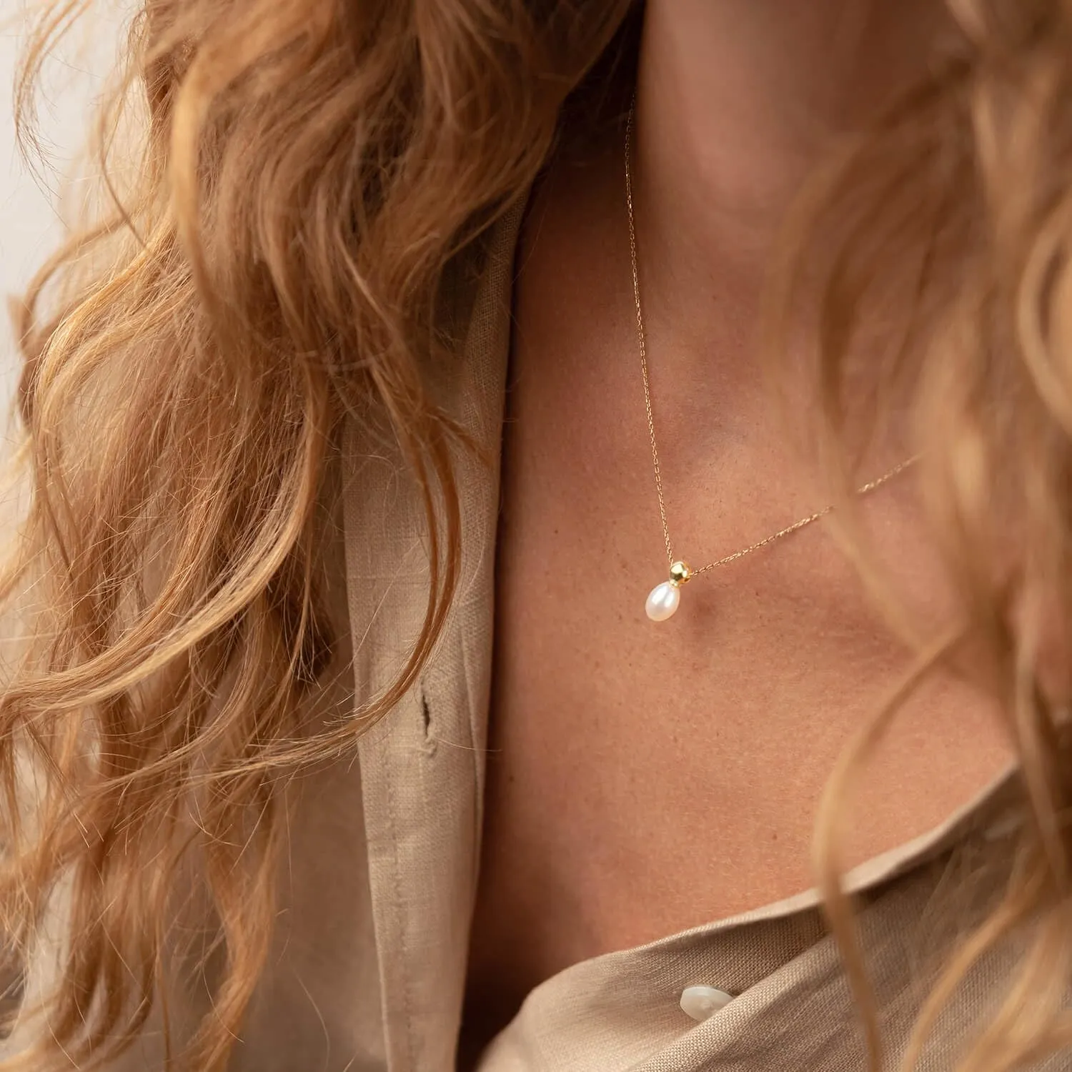 Sterling Silver Pearl Necklaces for Women, Gold/Silver Heart Necklaces for Girls, 10 13 16 21 30 40 50 60 Years old Birthday Wedding Jewelry Gifts, Single Pearl Simple Tiny Small Faux Pearl Necklaces