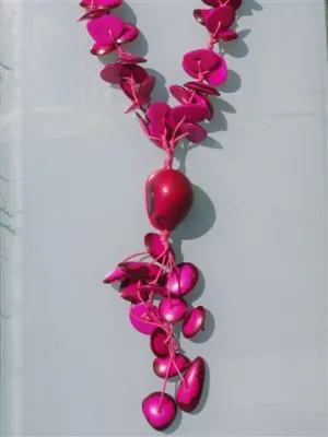 Tagua necklace coloured chunky