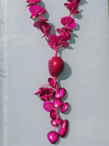 Tagua necklace coloured chunky
