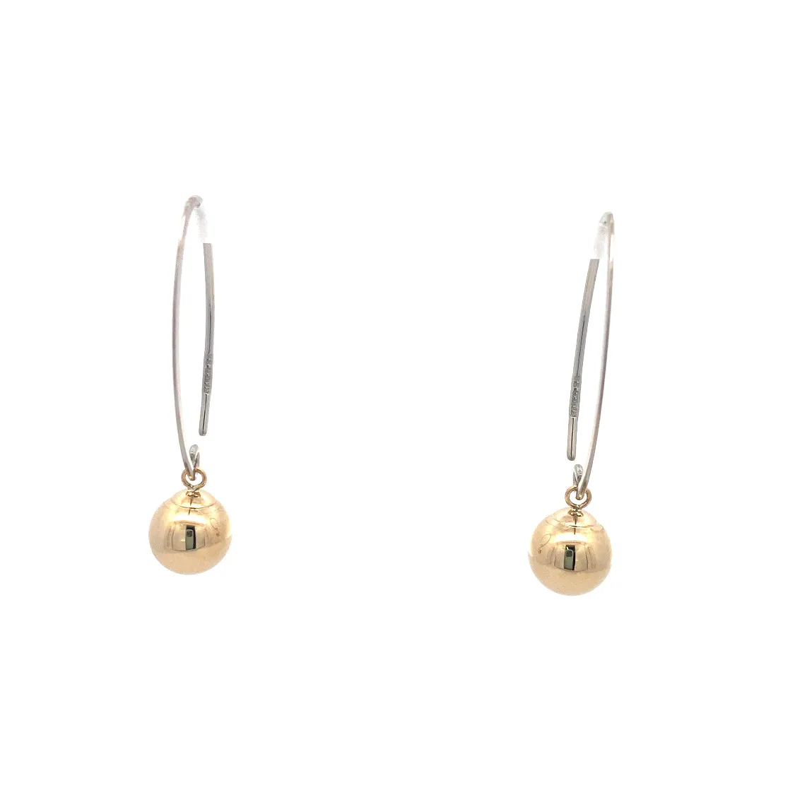 Two-Tone Drop Ball  Earrings