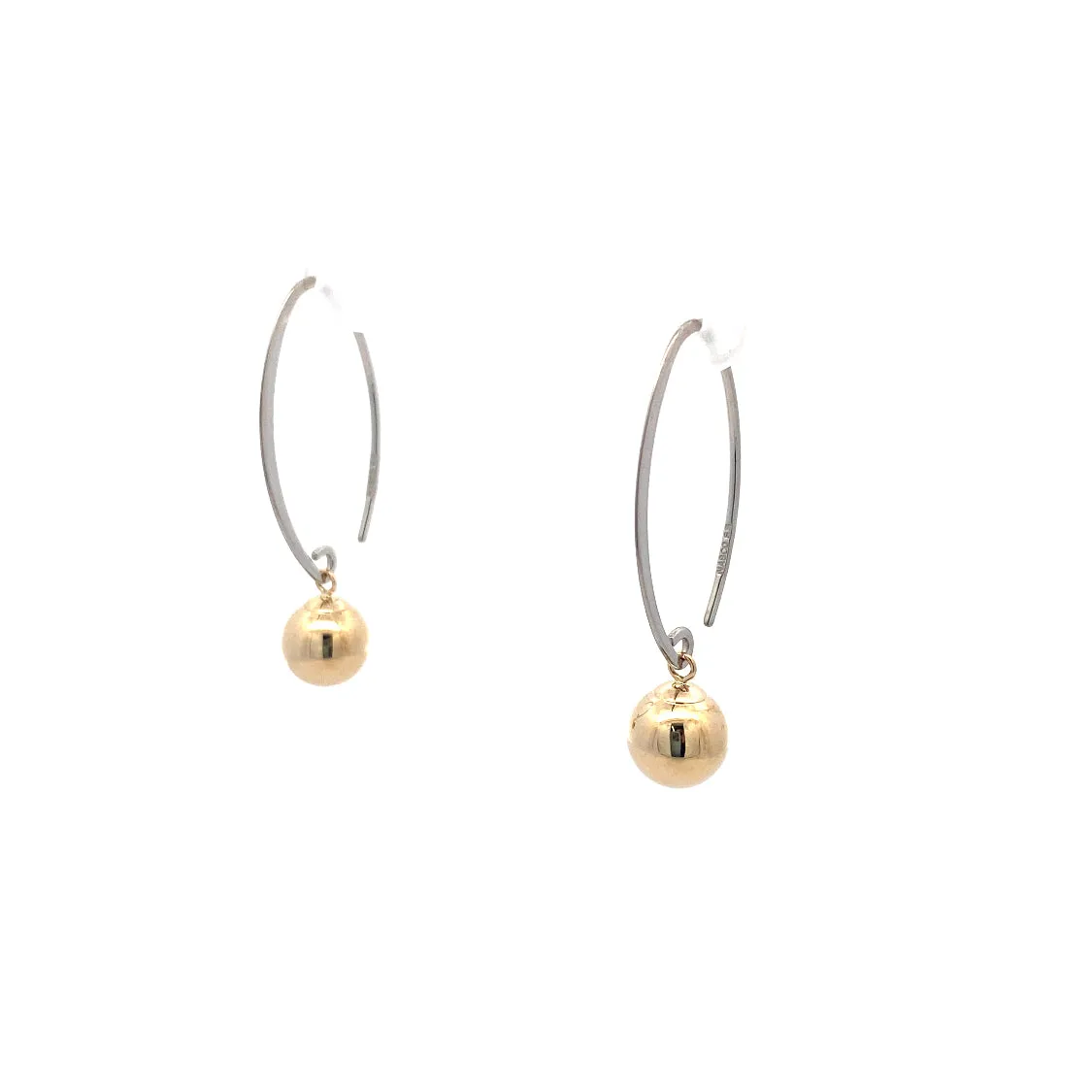 Two-Tone Drop Ball  Earrings