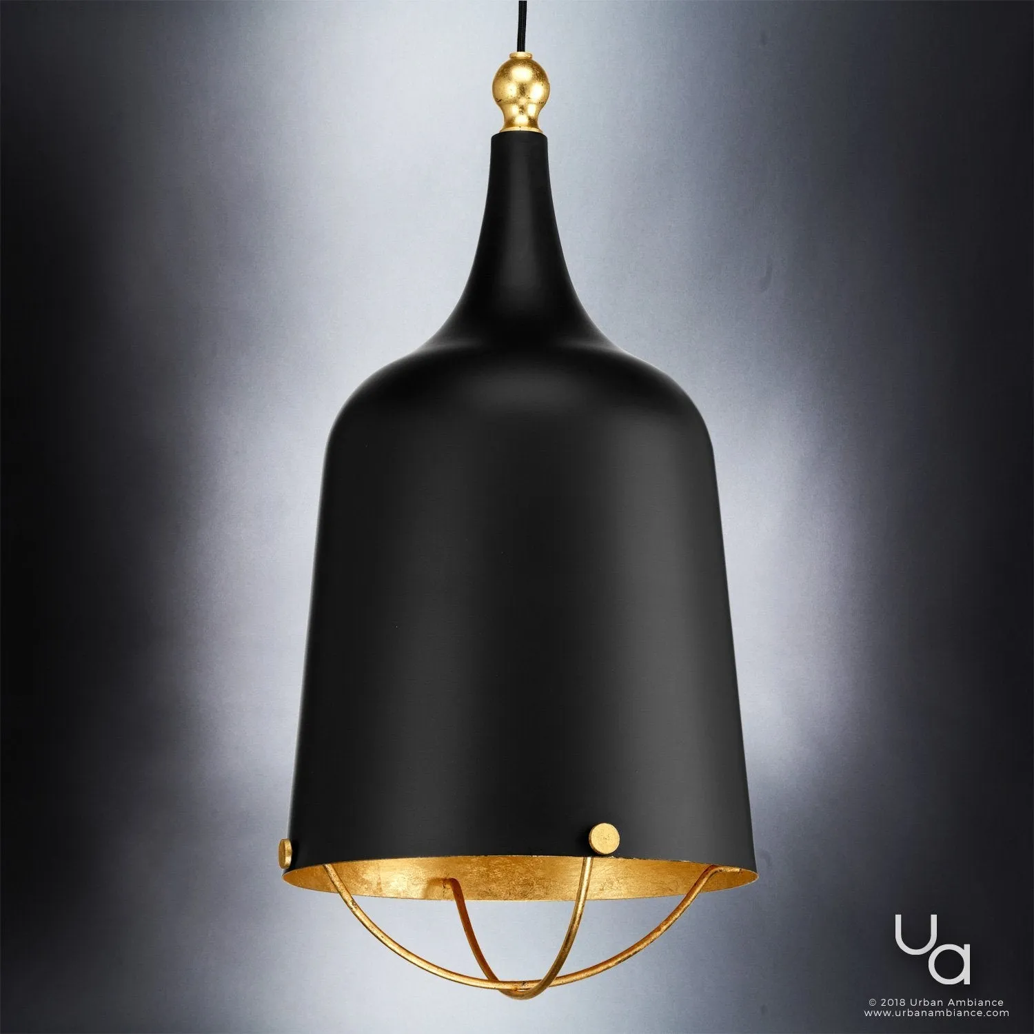 UHP2344 Americana Pendant, 25"H x 12-3/4"W, Midnight Black Finish, Cincinnati Collection