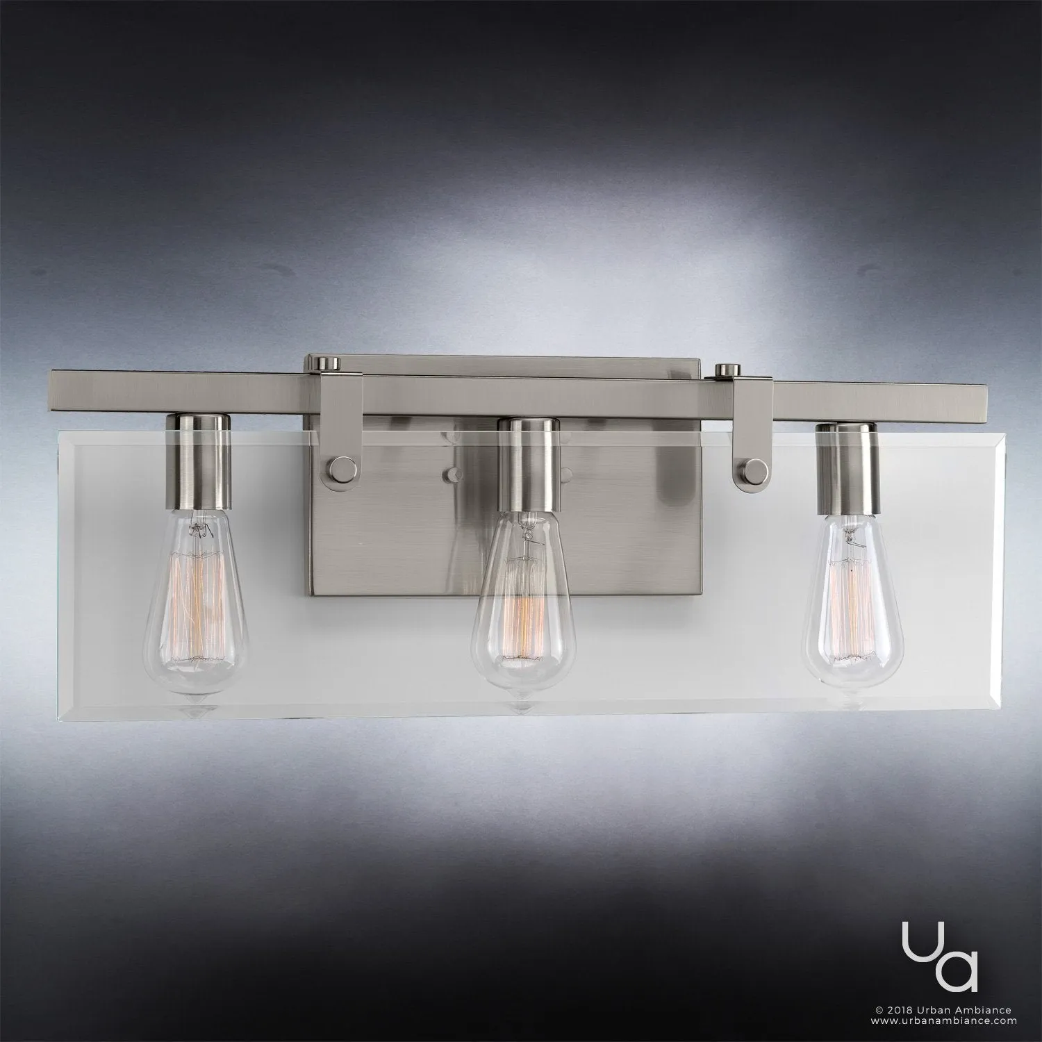 UHP2451 Modern Farmhouse Bath Fixture, 8-3/8"H x 22-3/4"W, Brushed Nickel Finish, Bristol Collection