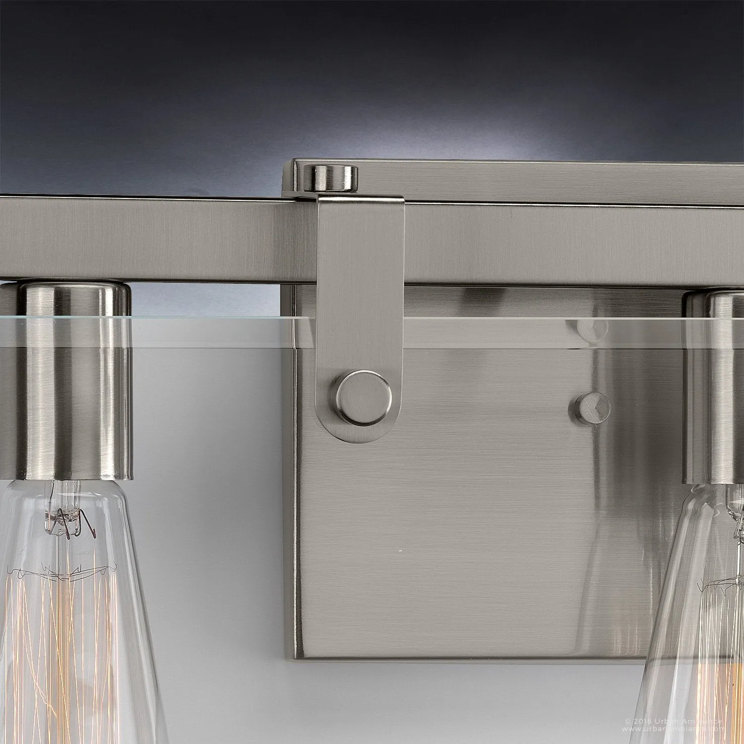 UHP2451 Modern Farmhouse Bath Fixture, 8-3/8"H x 22-3/4"W, Brushed Nickel Finish, Bristol Collection