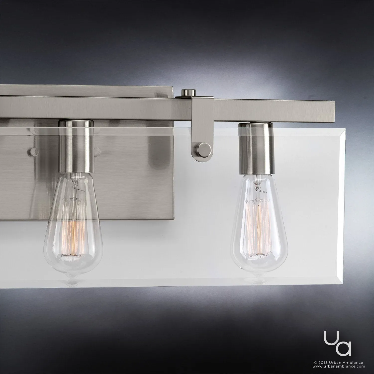 UHP2451 Modern Farmhouse Bath Fixture, 8-3/8"H x 22-3/4"W, Brushed Nickel Finish, Bristol Collection