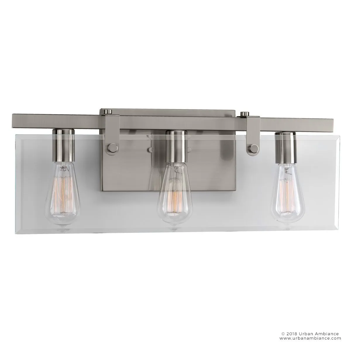 UHP2451 Modern Farmhouse Bath Fixture, 8-3/8"H x 22-3/4"W, Brushed Nickel Finish, Bristol Collection