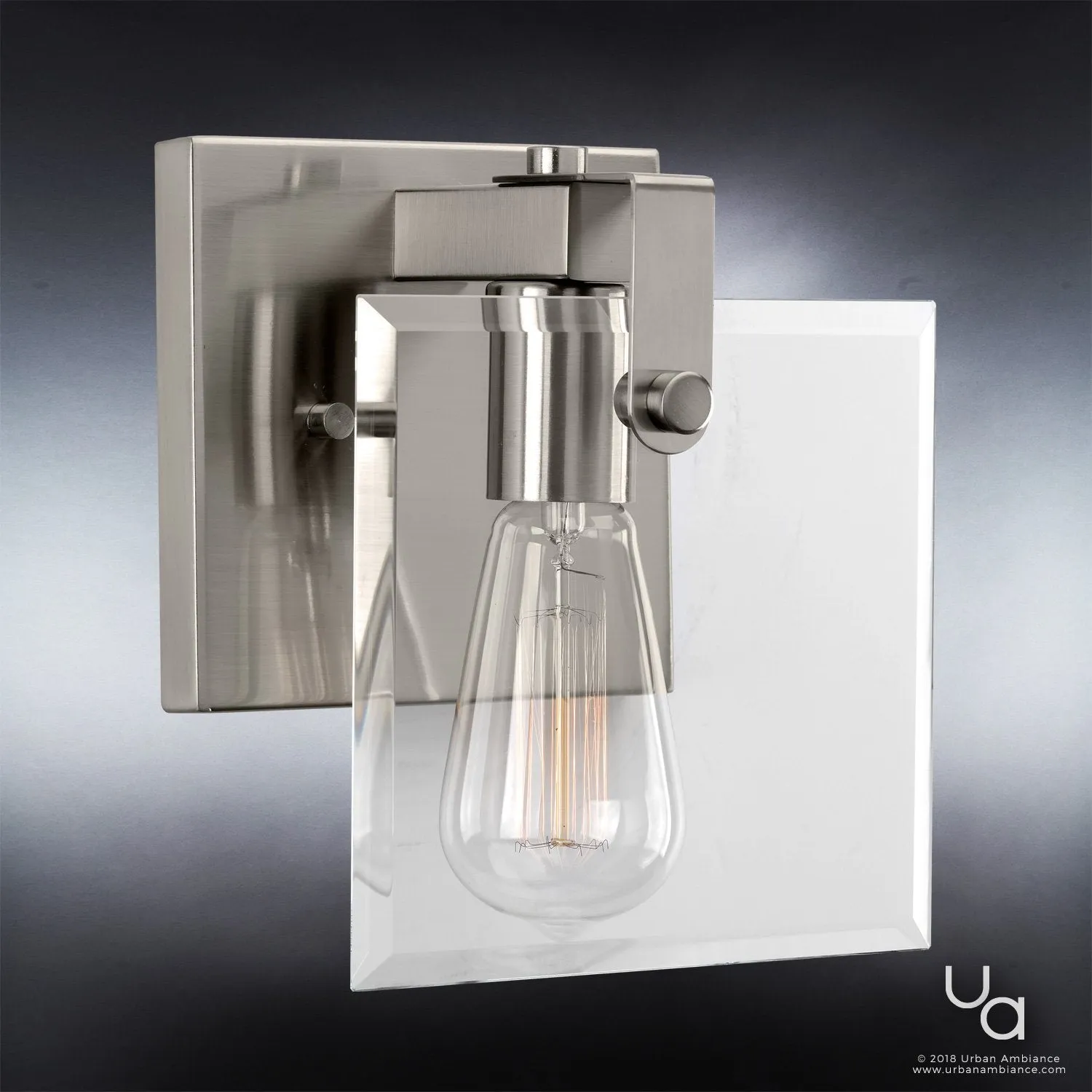 UHP2455 Modern Farmhouse Modern Bath / Wall Light, 8-3/8"H x 7"W, Brushed Nickel Finish, Bristol Collection