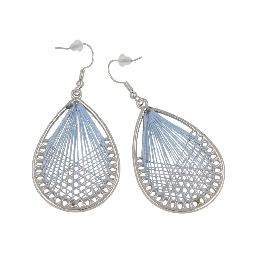 Woven Thread Teardrop Earrings